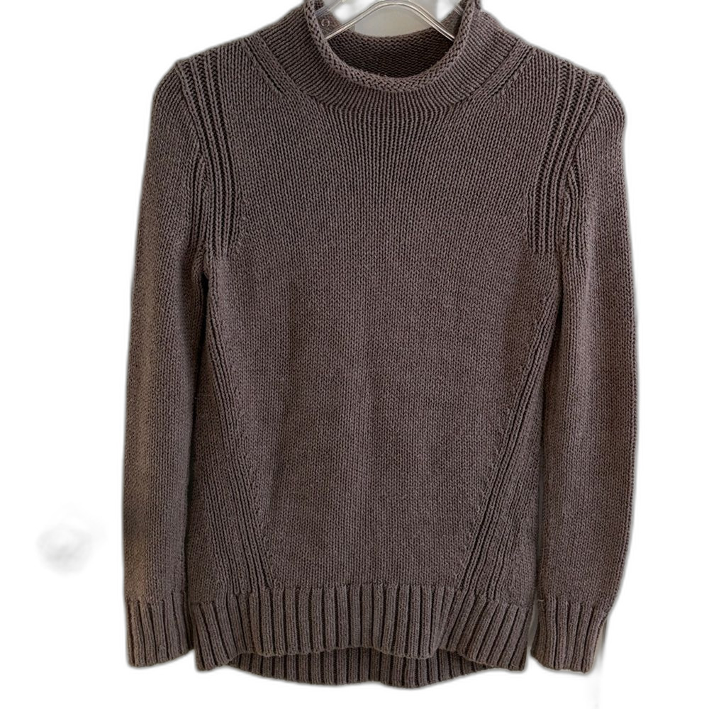 J.Crew Always 1988 Vintage Style Cotton Roll Neck Sweater Taupe Tan sz XS